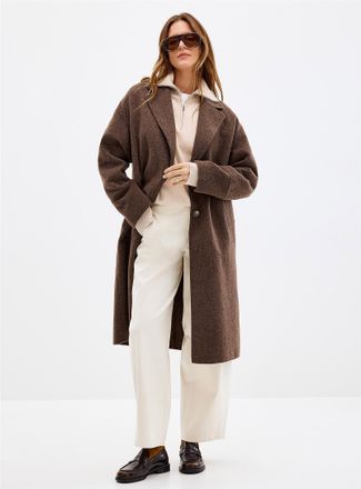 Contemporaine Womens Oversized reprocessed wool felted overcoat