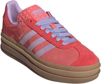 adidas Gazelle Bold Platform Sneaker in Flash Red/Plum/Lucid Red at Nordstrom, Size 10.5