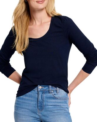 Nic+Zoe Nic+Zoe Long Sleeve Scoop Neck T-Shirt