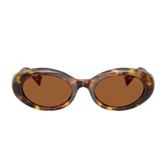 Miu Miu Havana B09S Acetate Oval Sunglasses