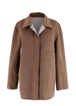 Lafayette 148 New York Brown Double-face Wool Jacket Size M