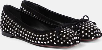 Christian Louboutin Mamadrague embellished suede ballet flats