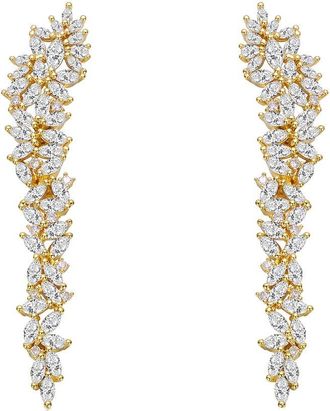 Rachel Glauber 14K Plated Cz Statement Earrings