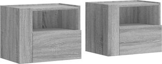 vidaXL Vidaxl - Wall-mounted Bedside Cabinets 2 pcs Grey Sonoma 45x30x35 cm
