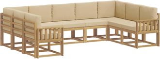 vidaXL Conjunto De Sof&aacute;s De Exterior 9 Uds. Y Beige Vidaxl