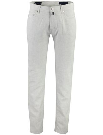 Pierre Cardin Broeken Pierre Cardin grijs gem&ecirc;leerd linnen