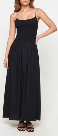 L*Space Misha Smocked Bodice Cover-Up Cotton Maxi Dress in Black at Nordstrom, Size X-Small