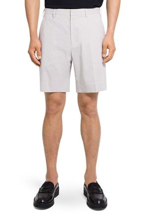 Theory Stretch Linen Blend Shorts in Silver Cloud at Nordstrom, Size 32