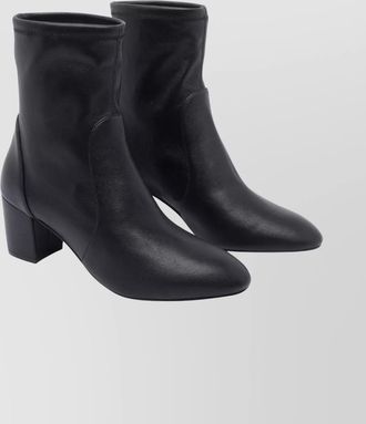 Stuart Weitzman leather block heel ankle length boots