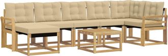 vidaXL Conjunto De Sof&aacute;s De Exterior 8 Uds. Y Beige Vidaxl
