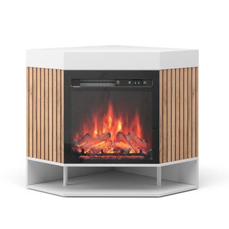 Vicco Chimenea El&eacute;ctrica Lynea, Blanco, 100 Cm Con Efecto De Llama Realista Y Calefactor De 1800 W, Vicco