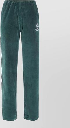 Sporty & Rich crown tennis velour sweatpants side stripes