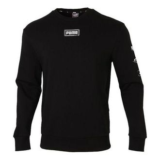Puma Rebel Crew Long Sleeve Sweater Black White 531293-01