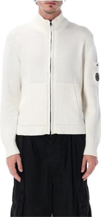 C.P. Company Gebreid Vest van Compact Katoen - Heren - Vesten - Wit - XL - Katoen - Truien & Vesten