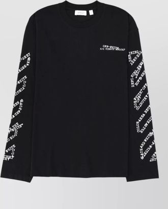 Off-white long sleeve graphic crew neck t shirt