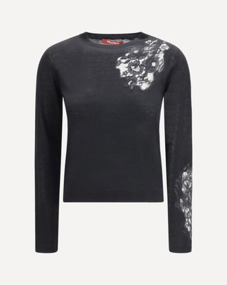 Max Mara Wool Sweater with lace inserts Female S