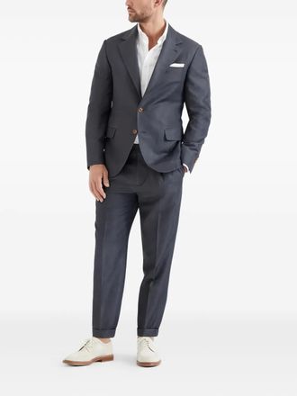 Brunello Cucinelli two-button linen suit - Grey