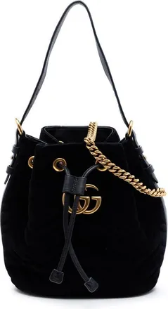 Gucci Pre-owned Gucci GG Marmont 2.0 Matelasse Velvet Bucket Bag Ladies FGYHNE1F91MMM00S