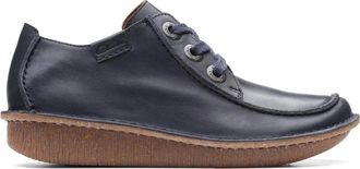 Clarks Blauwe Veterschoen - Dames - Veterschoenen - Blauw - 37 1/2 EU - Leer - Schoenen
