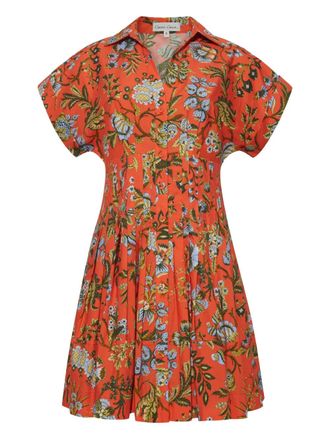 Cara Cara Nash floral shirt-style mini dress - Oranje