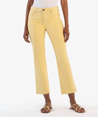Kut from the Kloth Kelsey High Rise Ankle Flare Jeans In Lemon