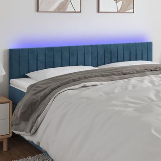vidaXL Cabecero Con Led De Terciopelo Marr&oacute;n Oscuro 160x5x78/88 Cm Vidaxl