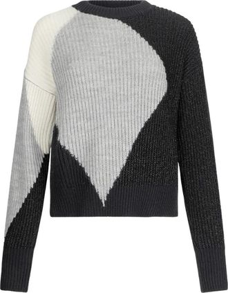 Liu Jo Zwarte trui met Lurex details - Dames - Ronde hals truien - Zwart - M - Wol - Truien & Vesten