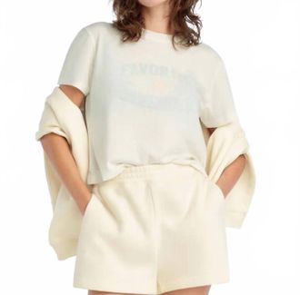 Favorite Daughter Cropped Short Sleeve Tee In Light Sage