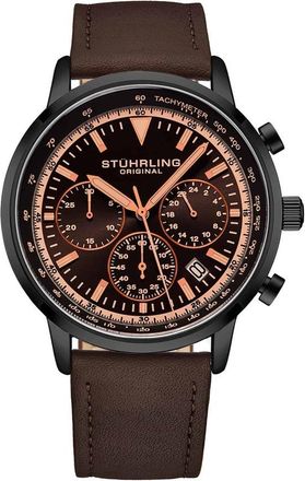 Stührling Monaco Brown Dial Brown Leather Mens Watch M15891