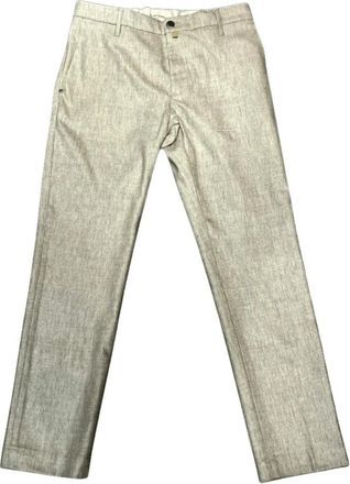 Jacob Cohen Wolbroek - Heren - Nette broeken - Beige - W34 - Wol - Broeken