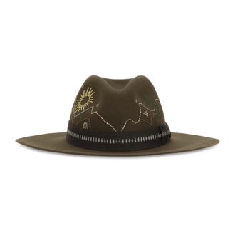 Golden Goose Cappello Fedora ricamato - - Accessories - unisex - Verde - S