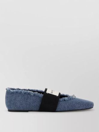 Givenchy denim loafers pointed toe frayed edges