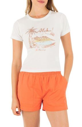 Hurley Island Time Crewneck Baby Tee in Tofu at Nordstrom, Size X-Small