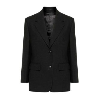 Prada Blazers, female, Black, Size: 2XS Black Wool Blazer Elegant Stylish