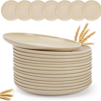 OEM Platos Llanos De Pl&aacute;stico De 23 Cm, Juego De 14 Piezas. Vajilla Y Utensilios Para Servir. Resistentes Y Ligeros. Ideales Para Viajes, Picnics Y Uso En
