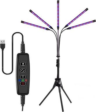 OEM L&aacute;mpara Led Para Cultivo De Plantas Con Tr&iacute;pode, 120 Led, Espectro Completo, 3 Modos De Temporizador Y 10 Niveles Ajustables