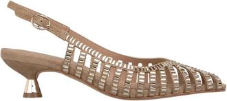 Alma En Pena Kitten Heeled Slingback Shoe - Dames - Pumps - Beige - 38 EU - Schoenen