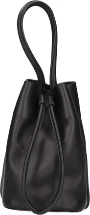 Uma Wang Black Lambskin Leather Bucket Bag