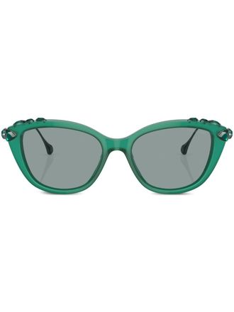 Swarovski Zonnebril met cat-eye montuur - Groen