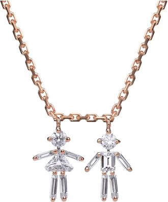 Little Ones Paris Collier Emblématique Fille Garçon Or Rose Diamants