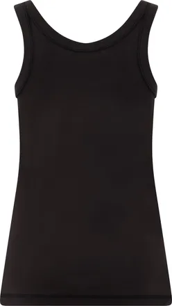 Christophe Lemaire Womens Sleeveless Cotton Top - Black Vests & Tank Tops