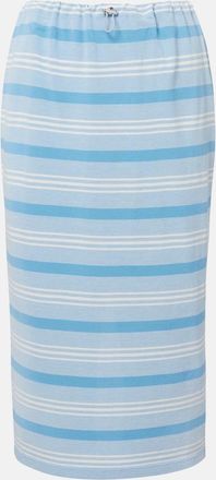 Prada Striped cotton piqu&eacute; pencil skirt