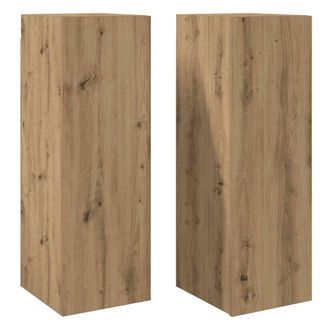 Berkfield Home TV Cabinets 2 pcs Artisan Oak 30.5x30x90 cm Engineered Wood in Brown