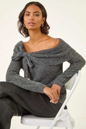 Roman Bardot Sparkly Knit Jumper