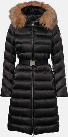 Moncler Leersie shearling-trimmed hooded down coat