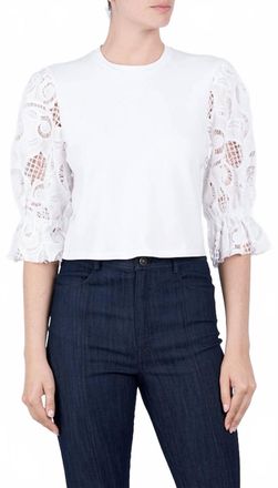 Cinq &agrave; Sept Paisley Carmine Top In White