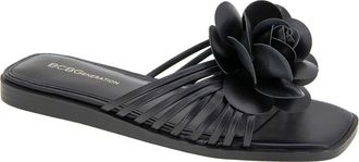 BCBGeneration Masha Flower Appliqu&eacute; Sandal in Black at Nordstrom Rack, Size 6.5