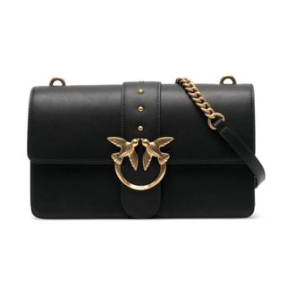 Pinko Love One Classic - Dames - Schoudertassen - Zwart - ONE Size - Leer - Tassen