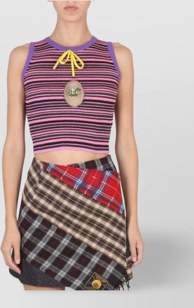 Cormio gloria cropped sleeveless striped top