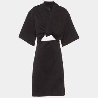 Jacquemus Black Cotton Twisted The Bahia T-Shirt Dress
